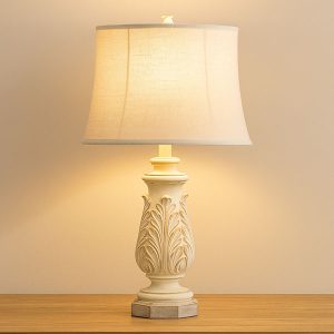 Resin Table Lamp Sculpted Elegance in a Timeless Grey Wash