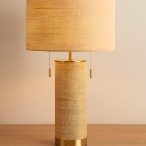 28.5"H Rattan Table Lamp