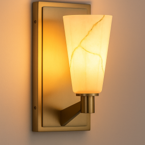 Modern Wall Sconce with Alabaster Marble Shade