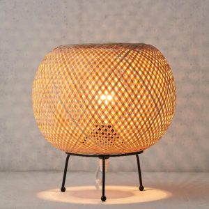 10.75"H Bamboo Table Lamp