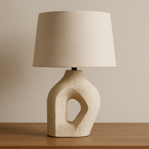 27"H Travertine Table Lamp