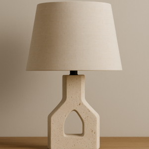 55cmH Travertine Table Lamp