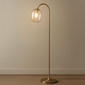 61"H Glass Floor Lamp