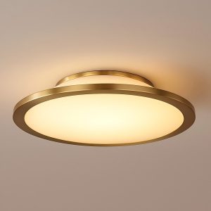 Modern LED Ceiling Light – Vintage Gold Finish, 16” Round, 3000K