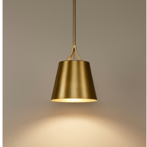 Metal Pendant Light, Modern Style, Vintage Gold Brushed Finish, E26 Base