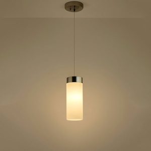 Modern LED Pendant Light – Frosted Glass, Satin Nickel Finish, Dimmable, Adjustable Height