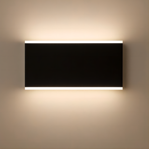 Modern LED Wall Sconce, 20W Integrated LED, Black Metal, Damp Location Rated, 3000K, Dimmable