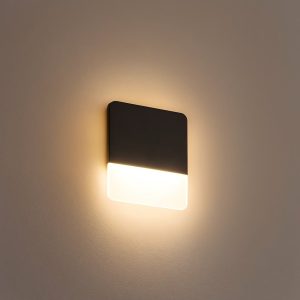 Modern LED Outdoor Wall Sconce with Adjustable Color Temperature, Black Finish – 7"x6.4"x1.5"
