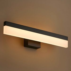 Modern 32" LED Wall Sconce Light, Matte Black with Acrylic Shade, Contemporary Vanity Lighting