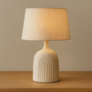 Modern Ceramic Table Lamp with Textured Base
