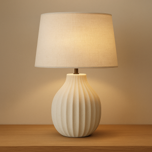 Modern Ceramic Table Lamp with Fabric Shade