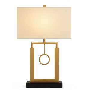 Modern Geometric Table Lamp with Golden Frame