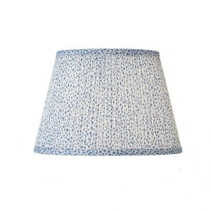 Fabric Printed Lampshade – Tapered Drum Shape, Blue & White Pattern