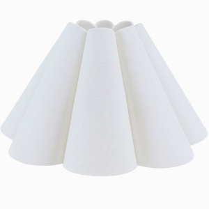 Pleated Fabric Lampshade – Modern Decorative Table Lamp Shade, White Cone Design (27 x 16 cm)