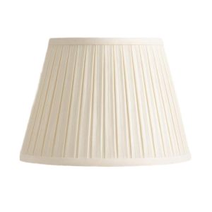 Classic Pleated Fabric Lampshade – Off-White, Tapered Design, 10" Top x 16" Bottom x 11" Height